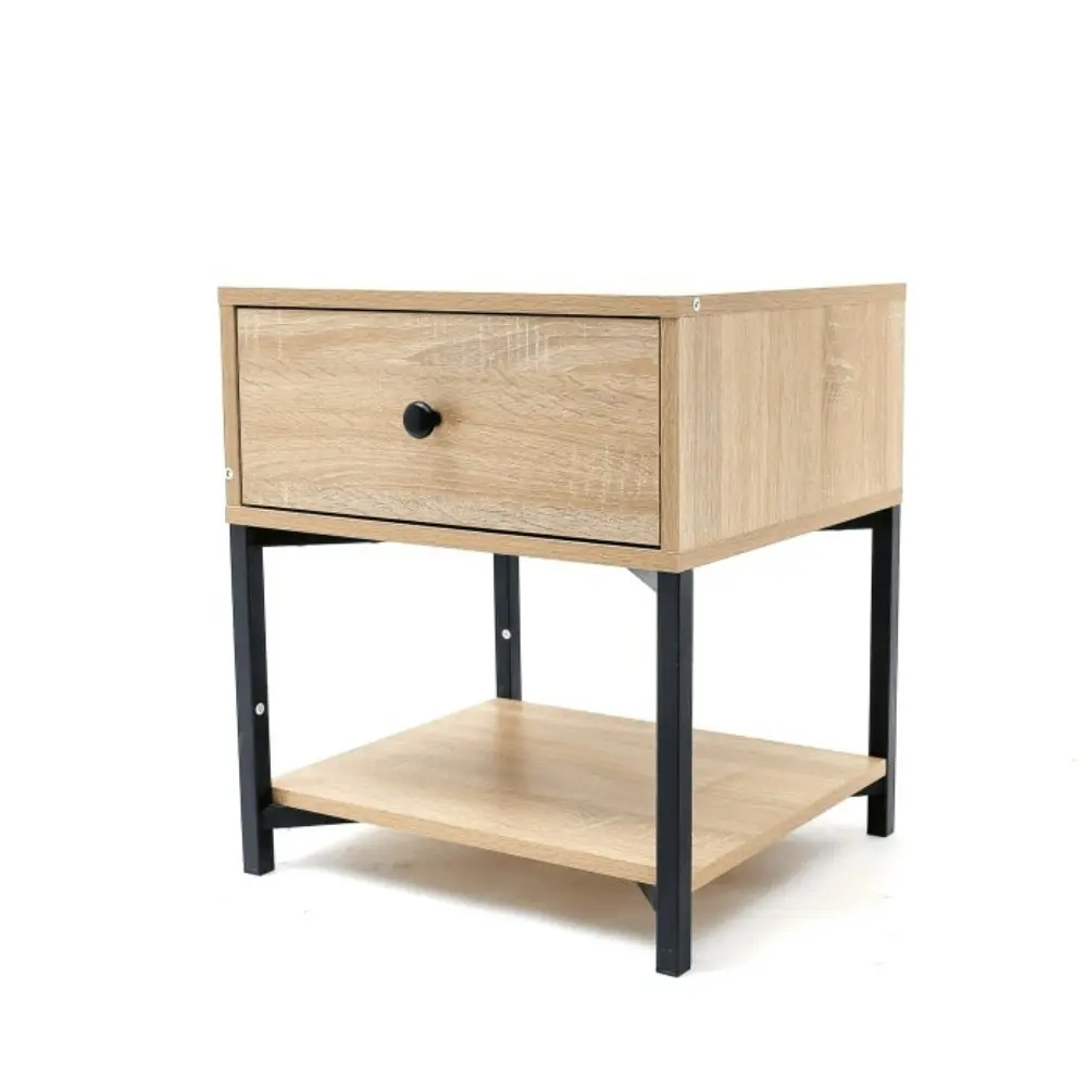 Design Square Bedside Nighstand Side Table W/ 1-Drawer - Oak