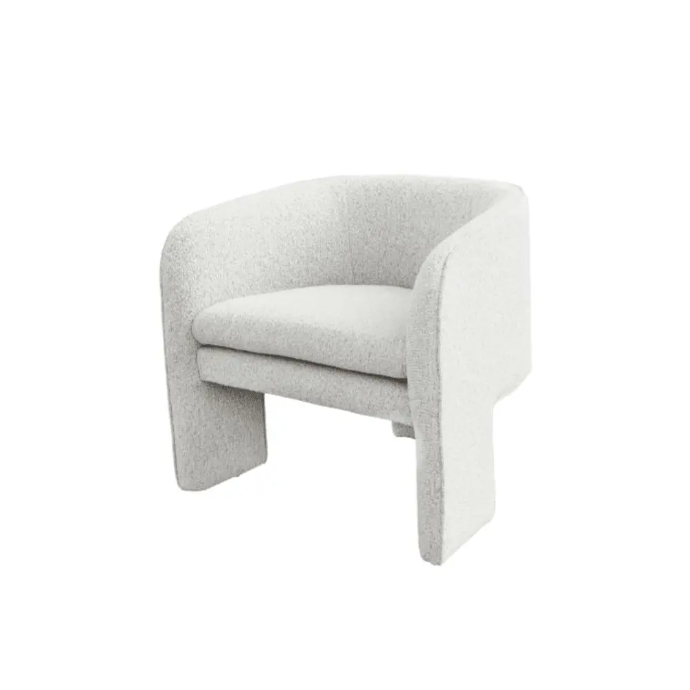 Raimon Furniture Esse Boucle Fabric Accent Occasional Lounge Relaxing Chair - Natural