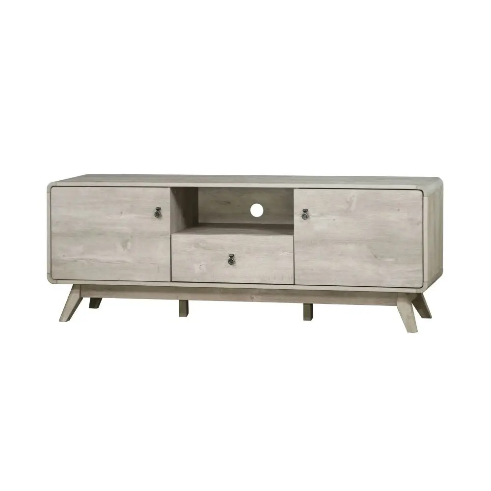 Maestro Furniture Hendy Wooden Lowline Entertainment Unit TV Stand - Washed Grey