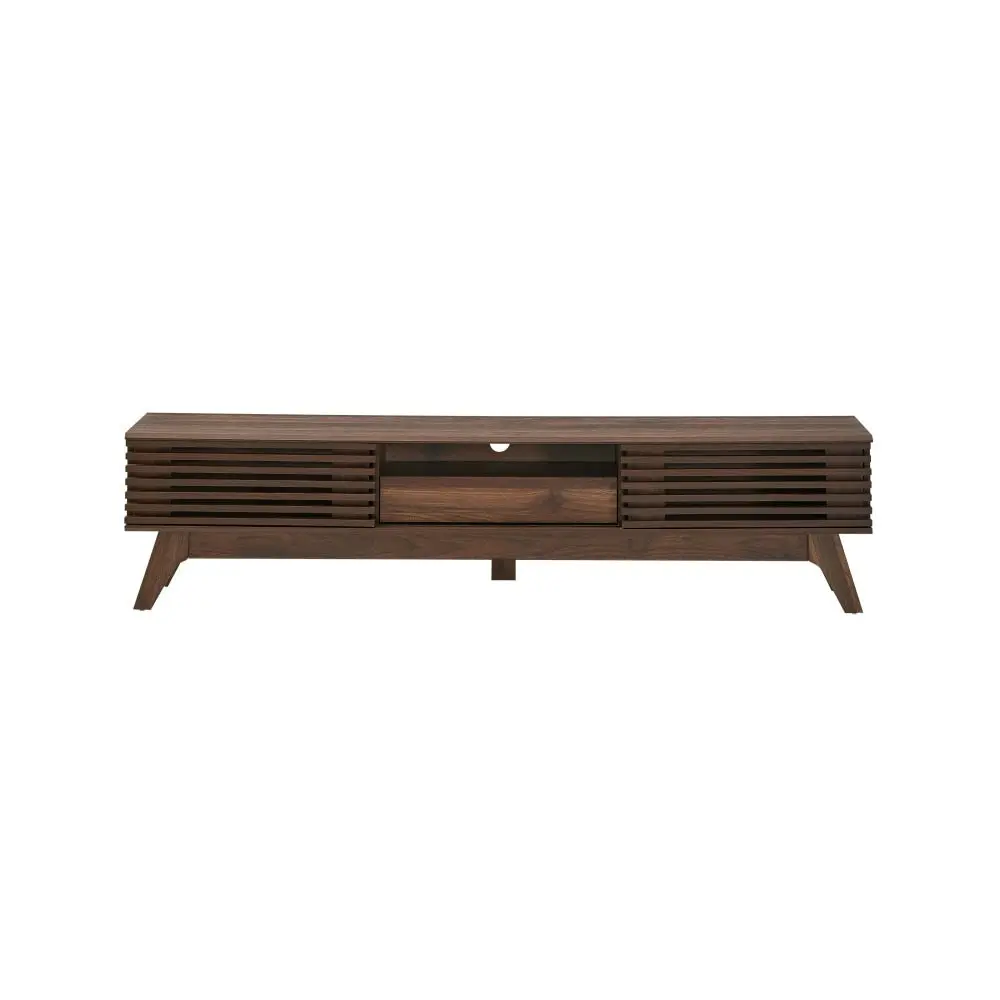 Design Square Camille Wooden Entertainment Unit TV Stand 180cm W/ 2-Doors 1-Drawer - Walnut