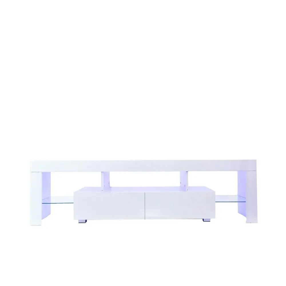 Design Square Lowline Modern Entertainment Unit TV Stand Storage Unit 160cm - White