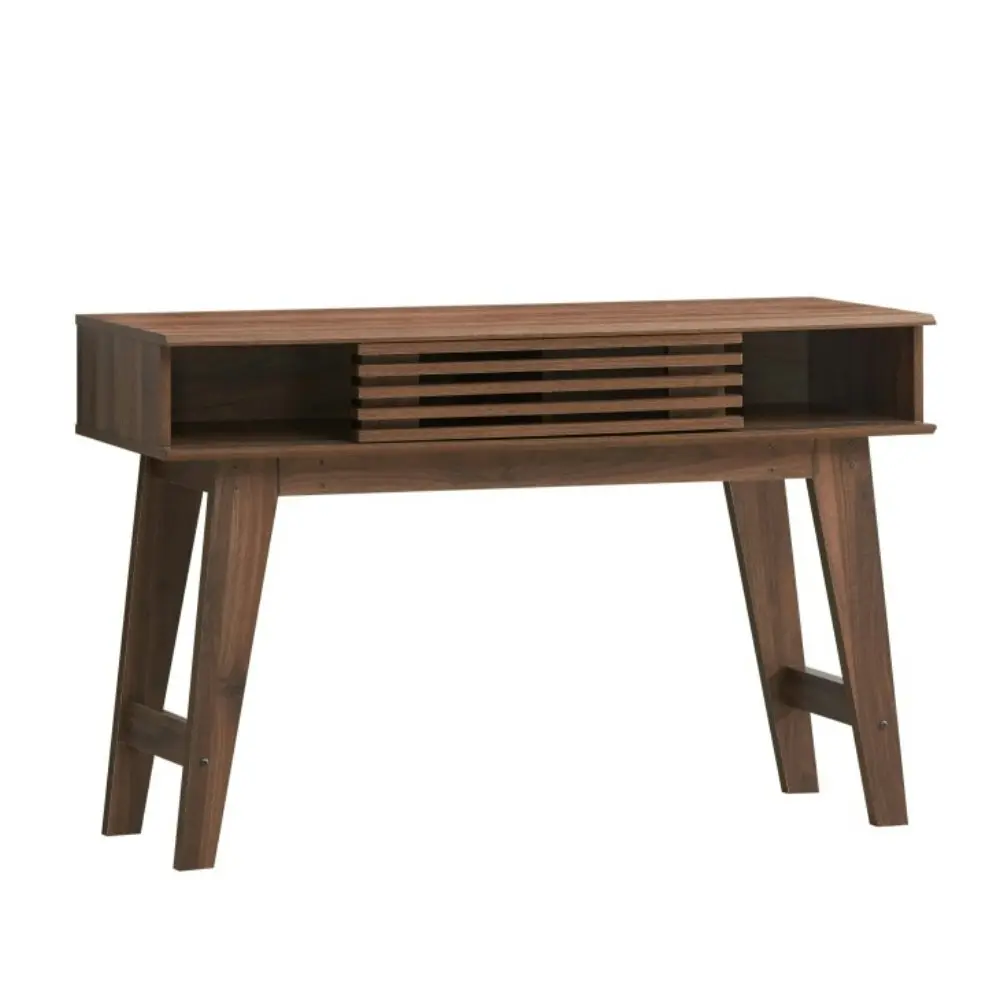 Design Square Karyn Wooden Hallway Console Hall Table W/ 1-Door - Walnut