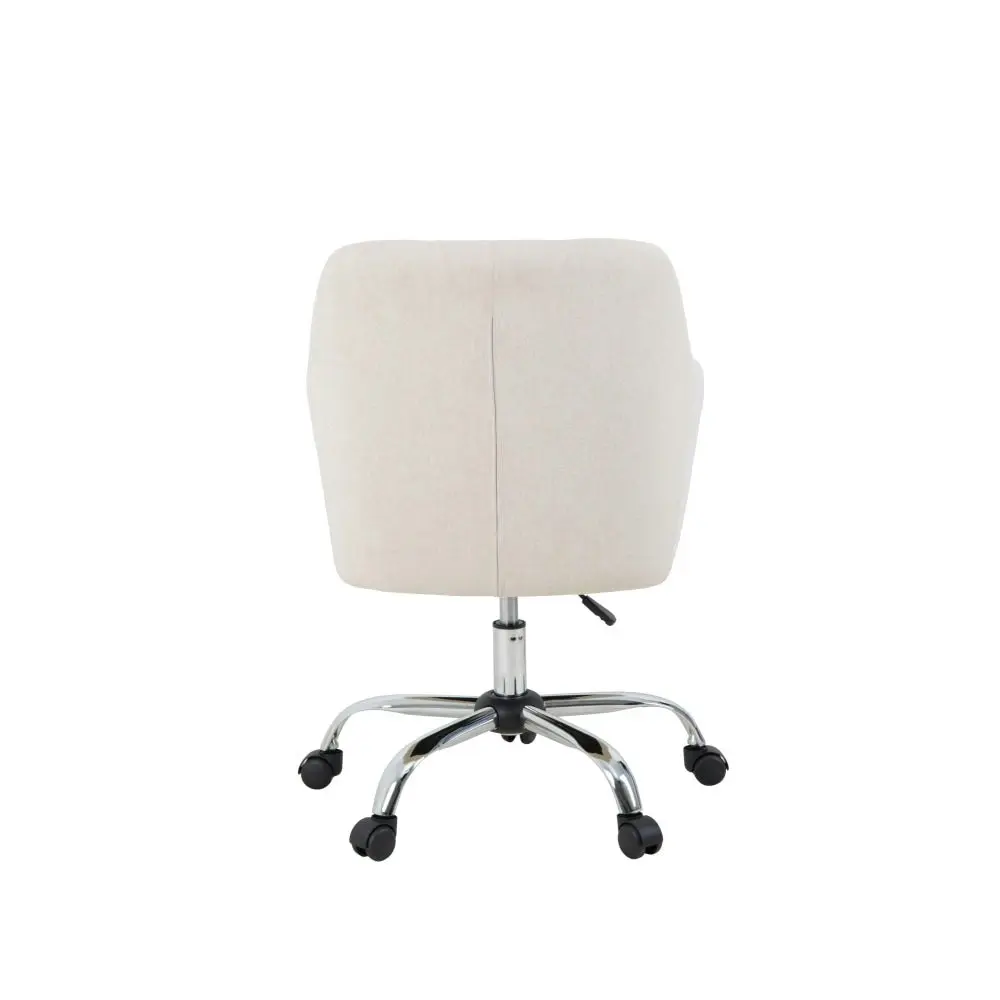 Design Square Nancy Polyester Fabric Home Office Working Computer Task Chair White