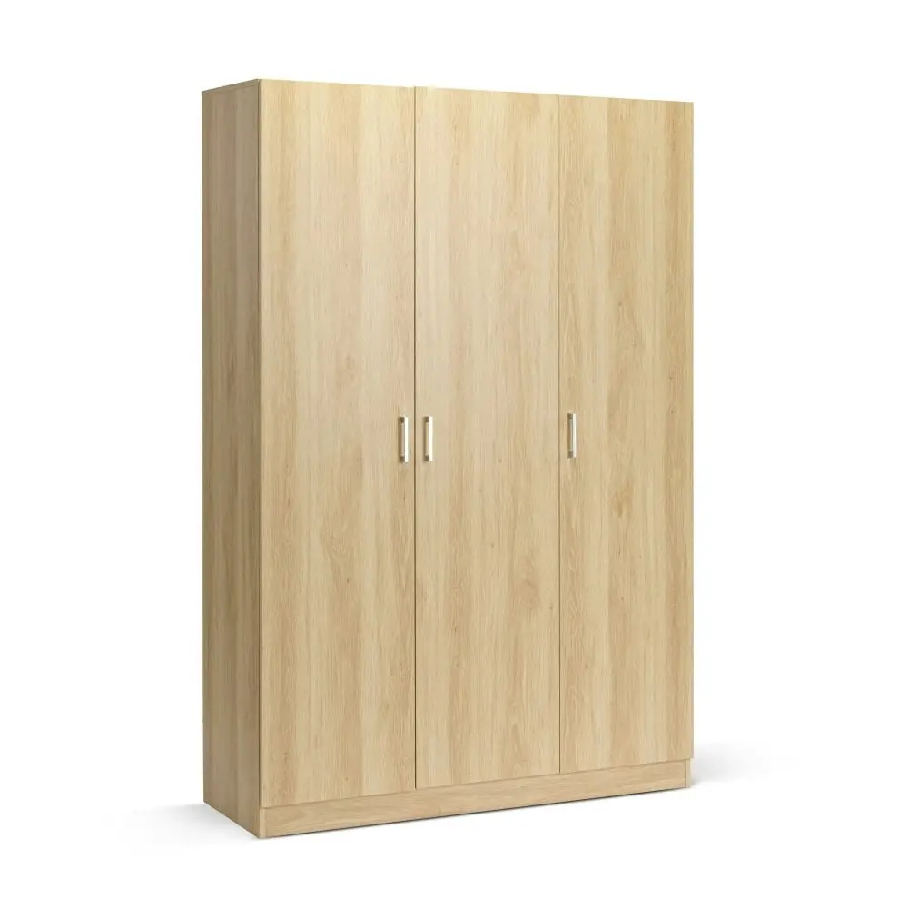 Design Square Monica Large Cupboard Multi-purpose Tall Storage Cabinet 3-Doors - Oak