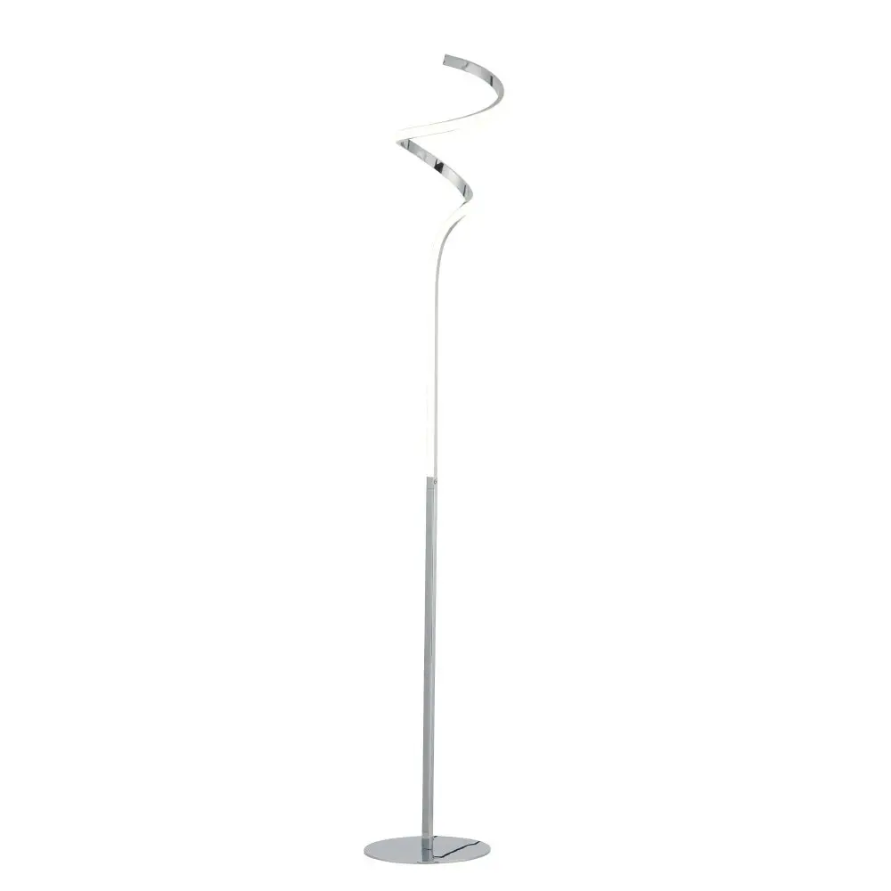 Allison LED Elegant Modern Spiral Floor Lamp Light - Chrome