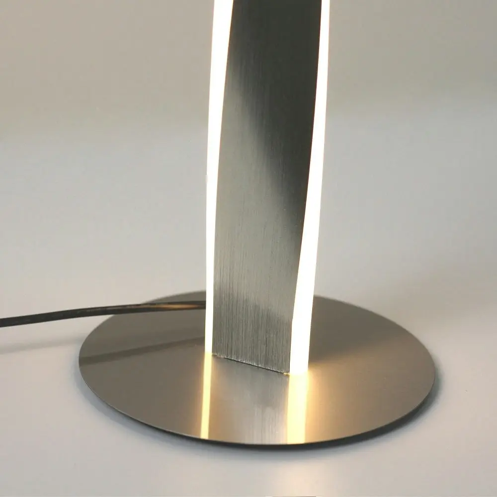 Jacqueline LED Modern Classic Twisted Table Lamp Light - Brushed Chrome