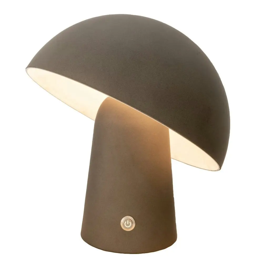 New Oriental Mario Modern Mushroom USB Rechargeable Table Desk Lamp Steel Grey