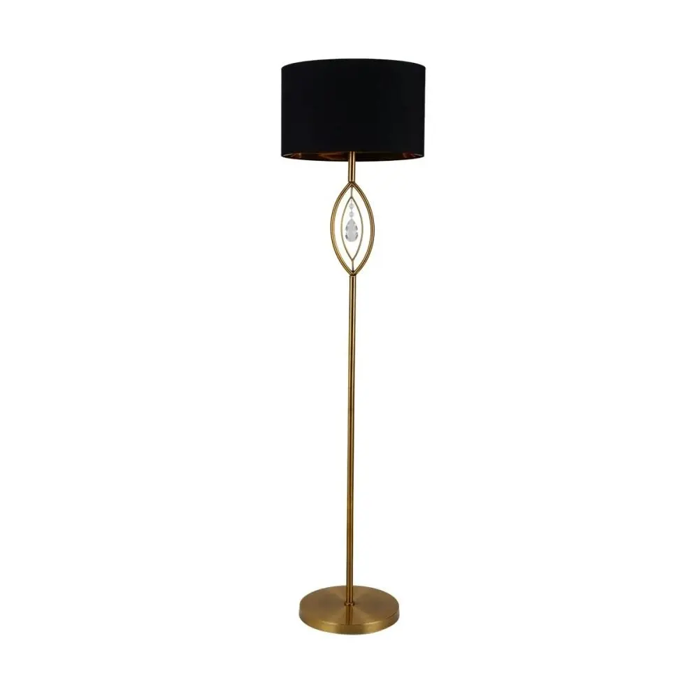 Victor Modern Elegant Free Standing Reading Light - Brass & Black