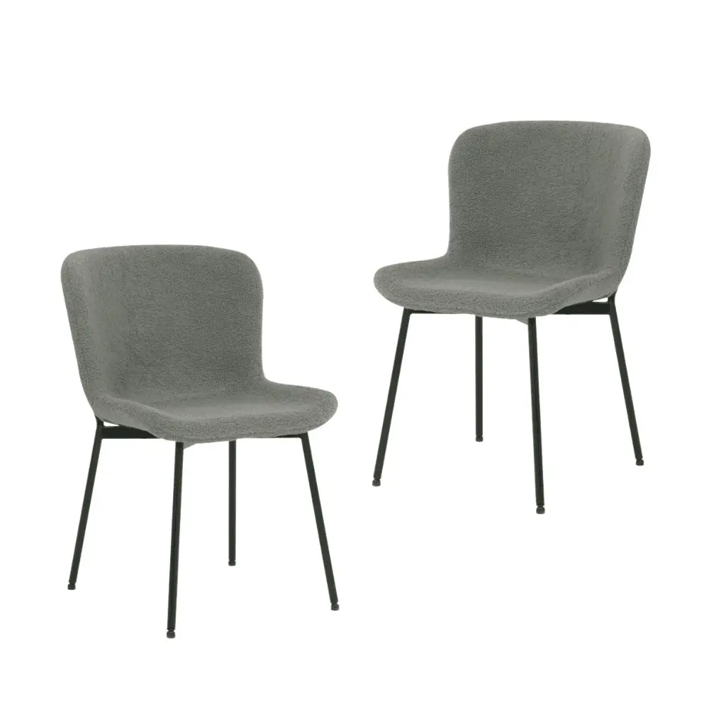 Raimon Furniture Set Of 2 Stevie Fabric Modern Kitchen Dining Chair - Grey