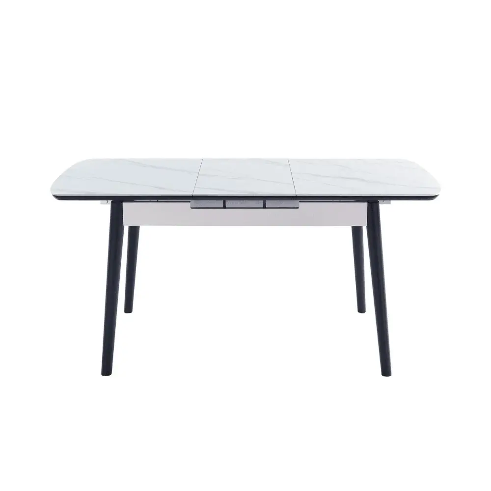 Raimon Furniture Janice Extension Rectangular Dining Table 120-140cm - Snow White Ceramic