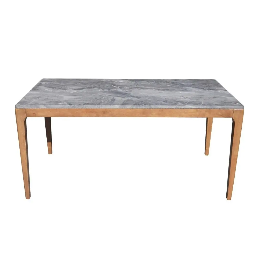 Design Square Rectangle Wooden Dining Table 160cm Paladina Look - Walnut & Grey