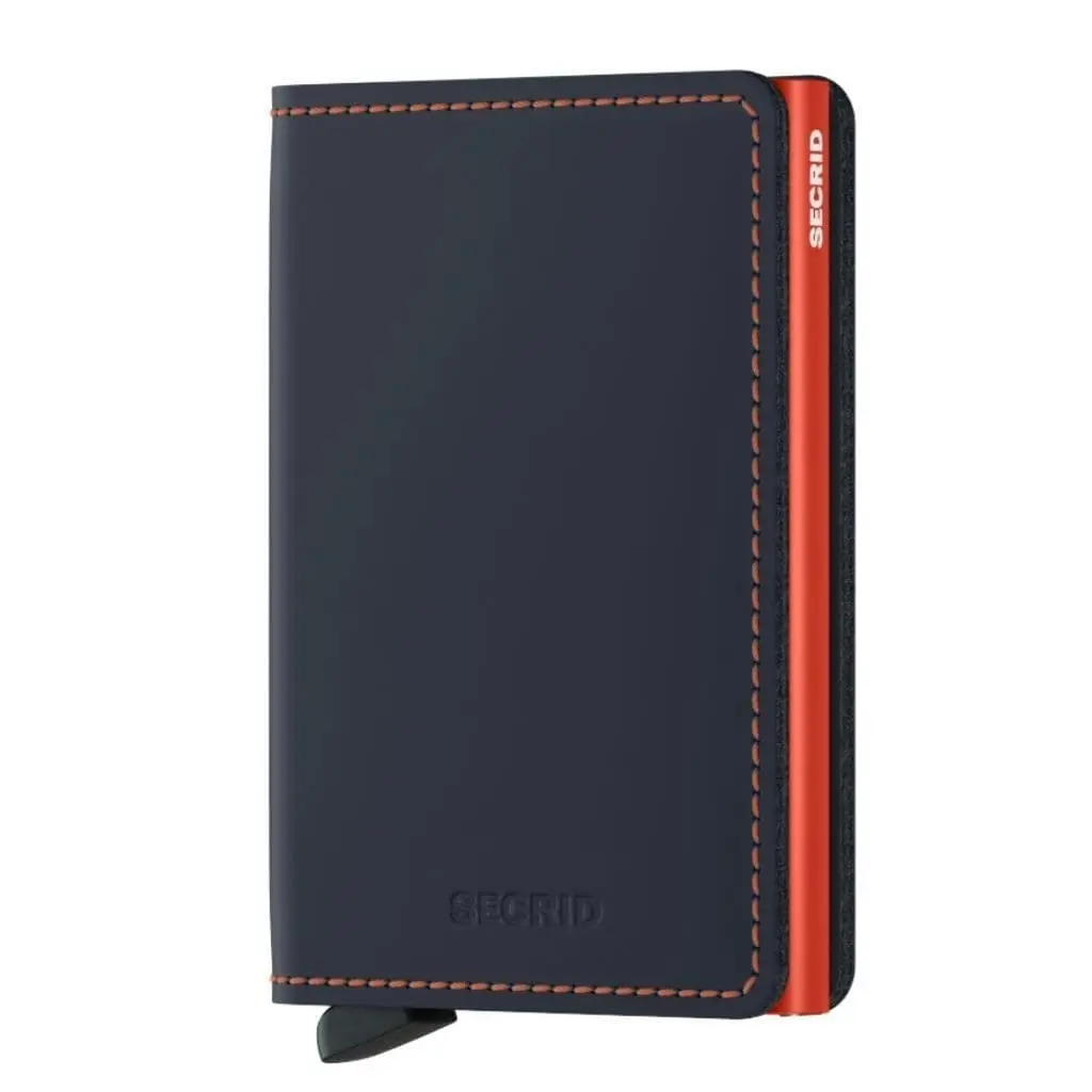 Secrid Slimwallet - Matte Nightblue & Orange