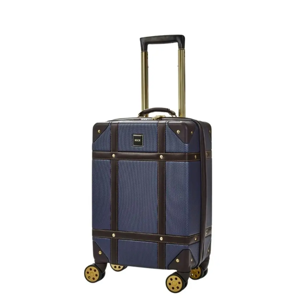 Rock Vintage 54cm Carry On Hardsided Luggage - Navy