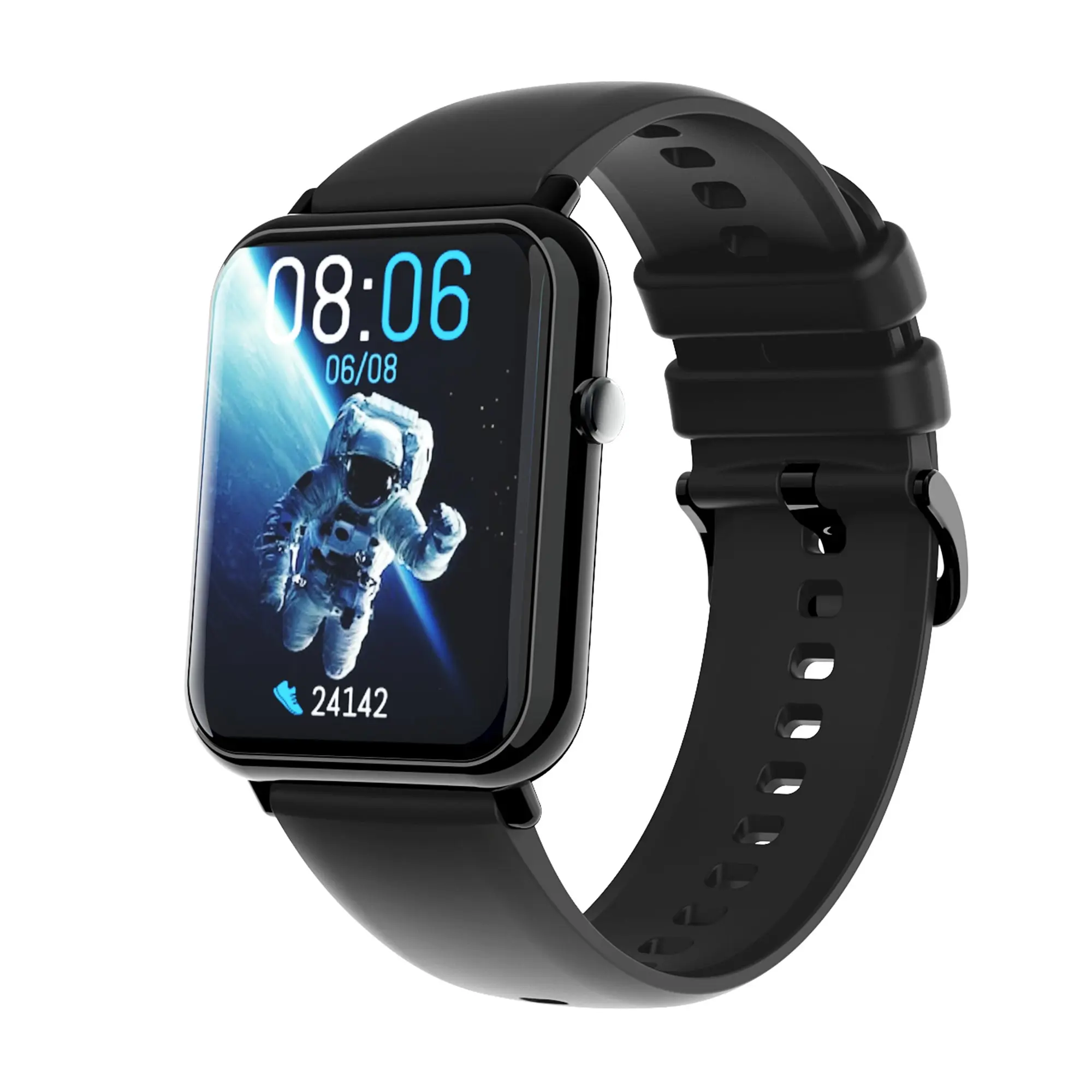 Bluetooth Smart Watch 1.69" 2.5D Touch Screen Call Heart Rate Blood Pressure BT 5.0 - Black