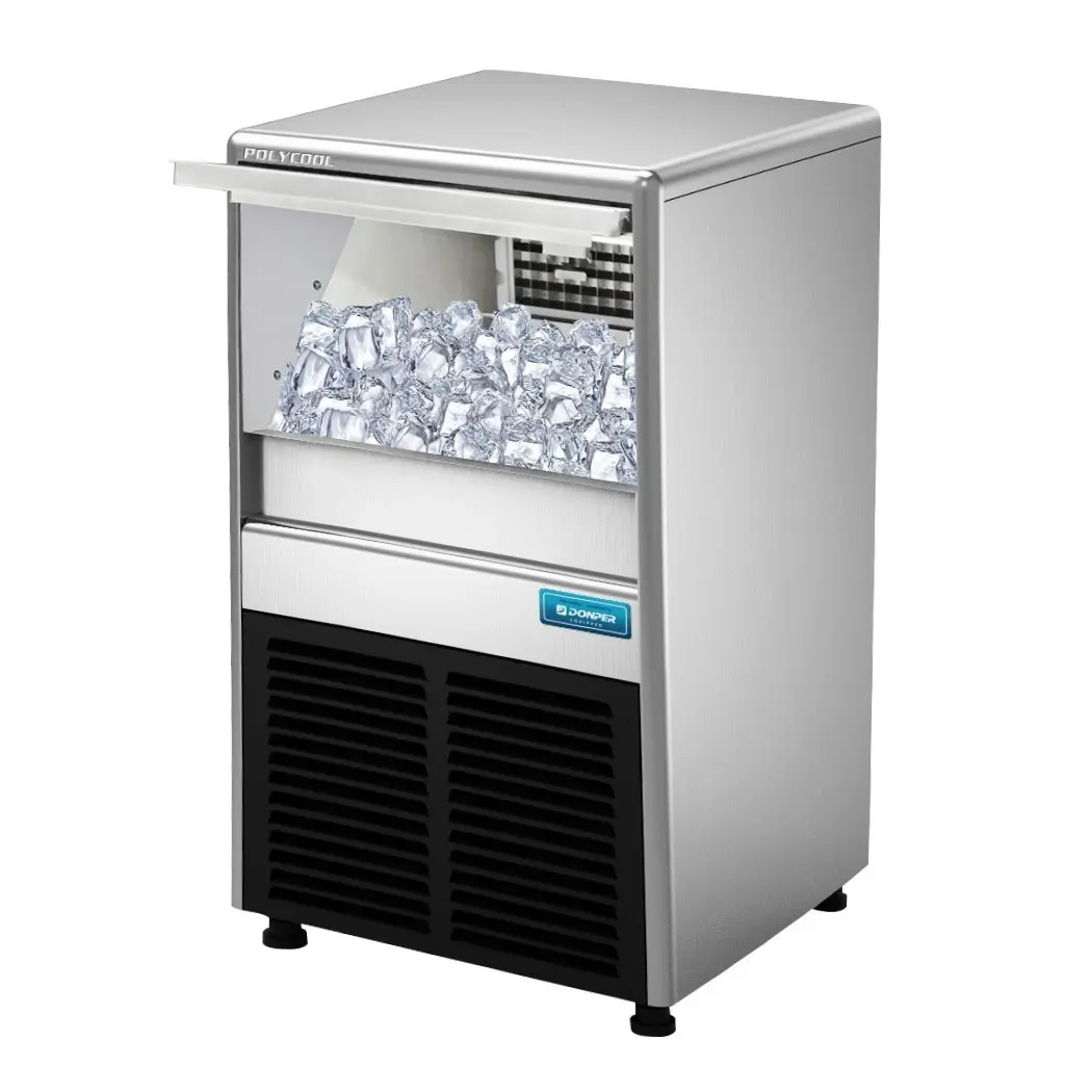 Title: PolyCool Commercial Ice Maker Machine, up to 45kg/24hr, Donper Compressor, Undercounter, Freestanding