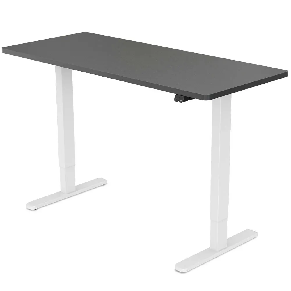 Fortia Sit Stand Standing Desk, 120x60cm, 72-118cm Height Adjustable, 70kg Load, Black style/White Frame