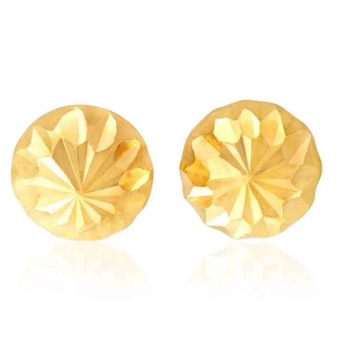 9ct Yellow Gold Round Stud Earrings