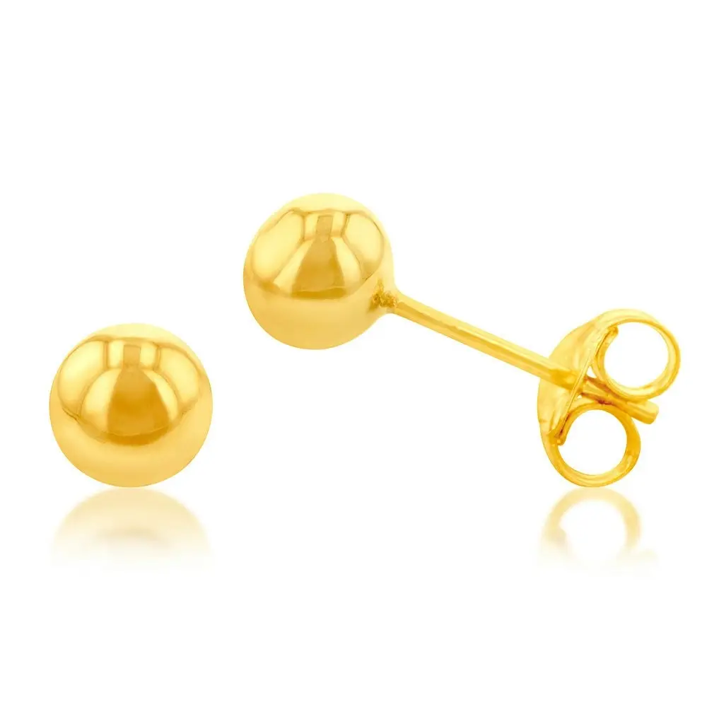 9ct Yellow Gold 5mm Ball Stud Earrings