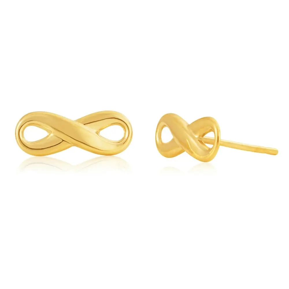 9ct Yellow Gold Infinity Studs