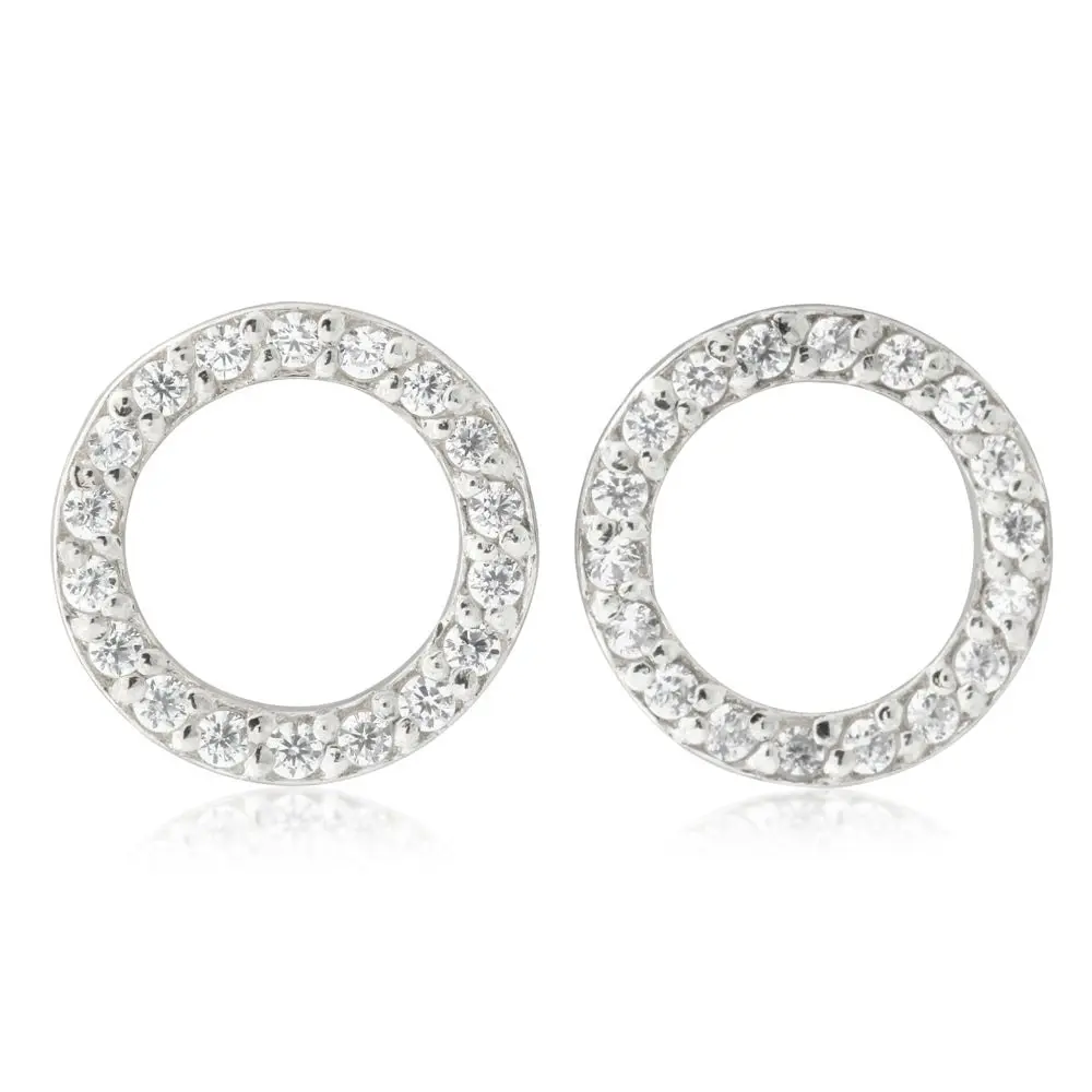 9ct Yellow Gold Zirconia Circle Studs