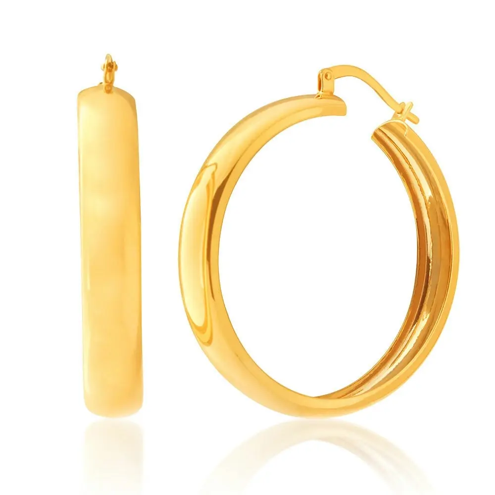 9ct Yellow Gold-Filled 30mm Hoop Earrings