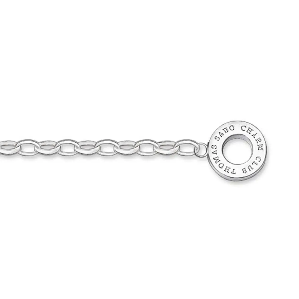 Sterling Silver Thomas Sabo Charm Club Belcher Anklet 24cm