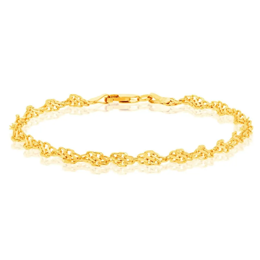 9ct Yellow Gold Copper Filled Singapore Bracelet