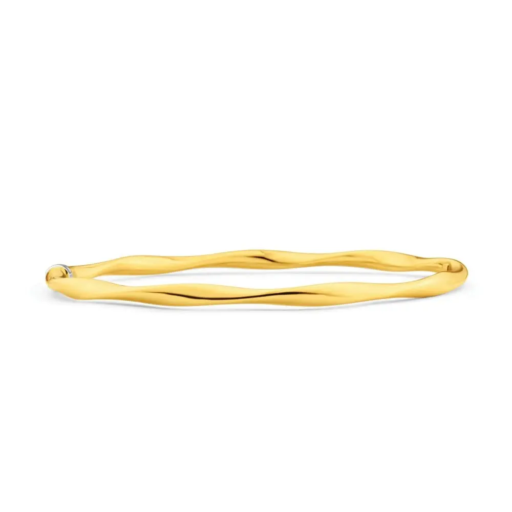 9ct Silverfilled Open Twist Bangle Yellow 65mm