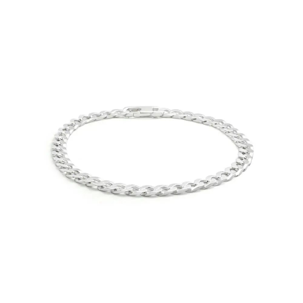 Sterling Silver 150 Gauge Curb Bracelet 21cm