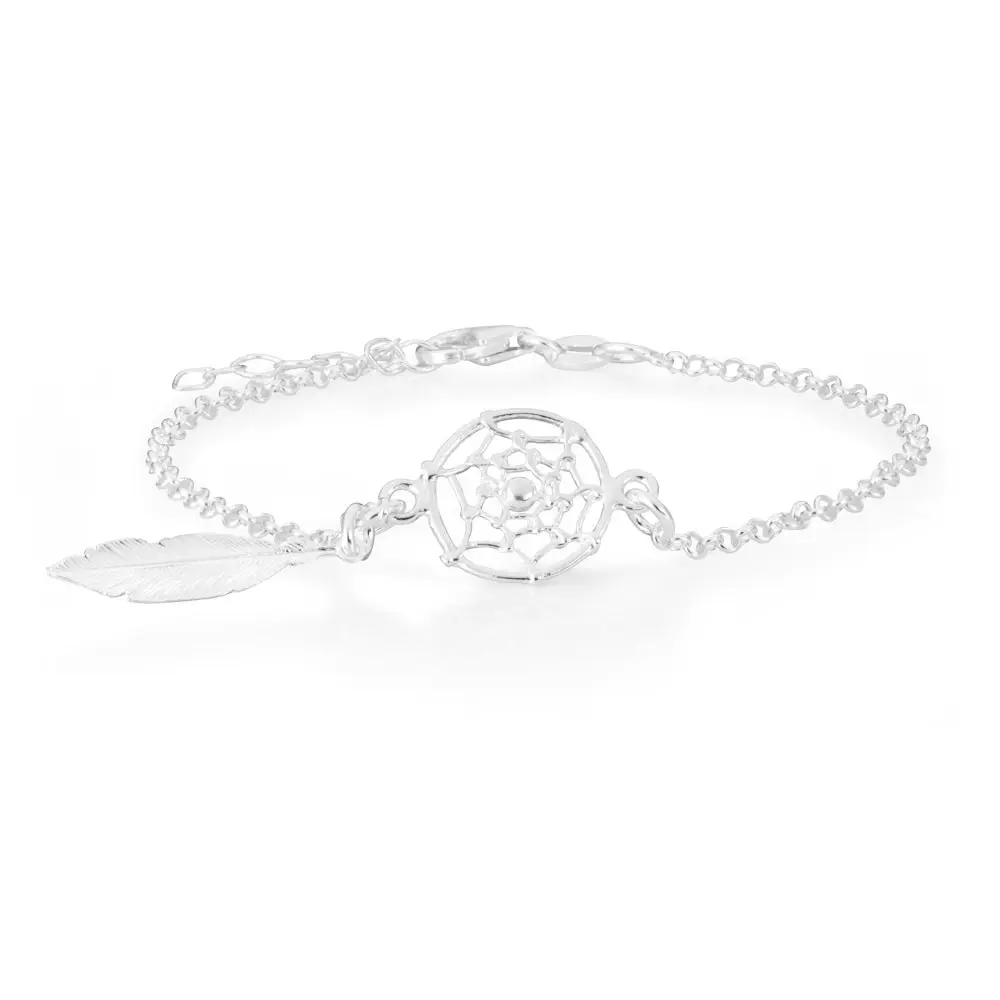 Sterling Silver 20cm Dreamcatcher Bracelet