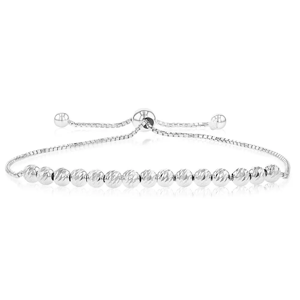 Sterling Silver Fancy Bead Bracelet