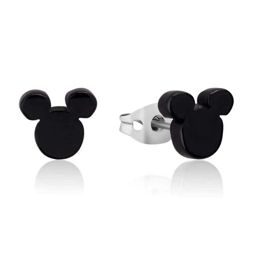 Disney Stainless Steel 9mm Mickey Mouse Black Stud Earrings