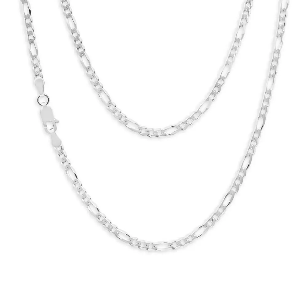 Sterling Silver Figaro 1:3 Dicut Chain 45cm