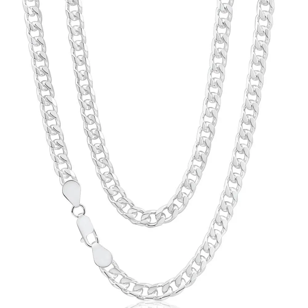 Sterling Silver Diamond Cut 55cm 200 Gauge Curb Chain