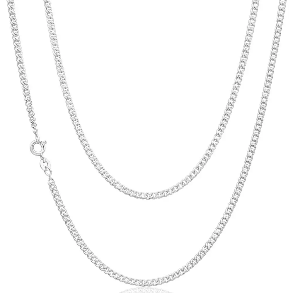 Sterling Silver 80 Gauge Diamond Cut 55cm Curb Chain