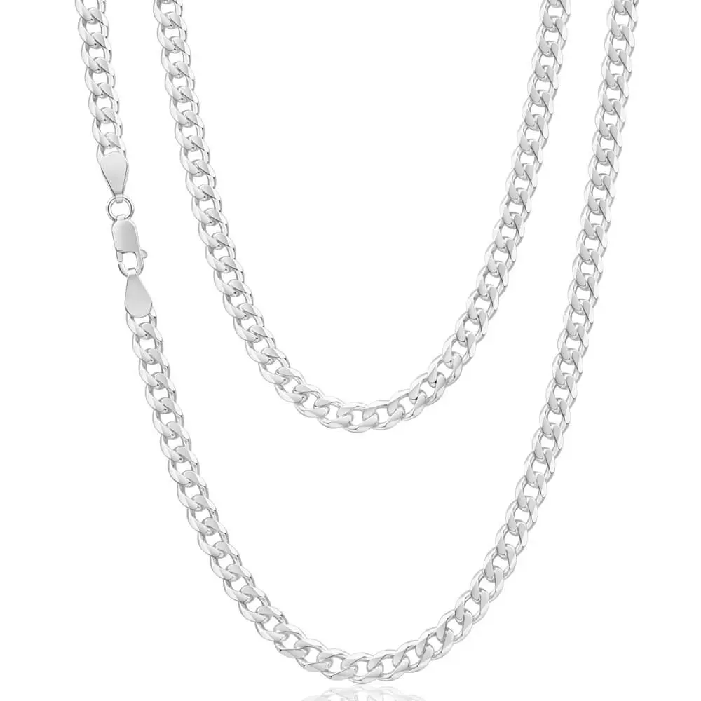 Sterling Silver 150 Gauge Diamond Cut 70cm Curb Chain