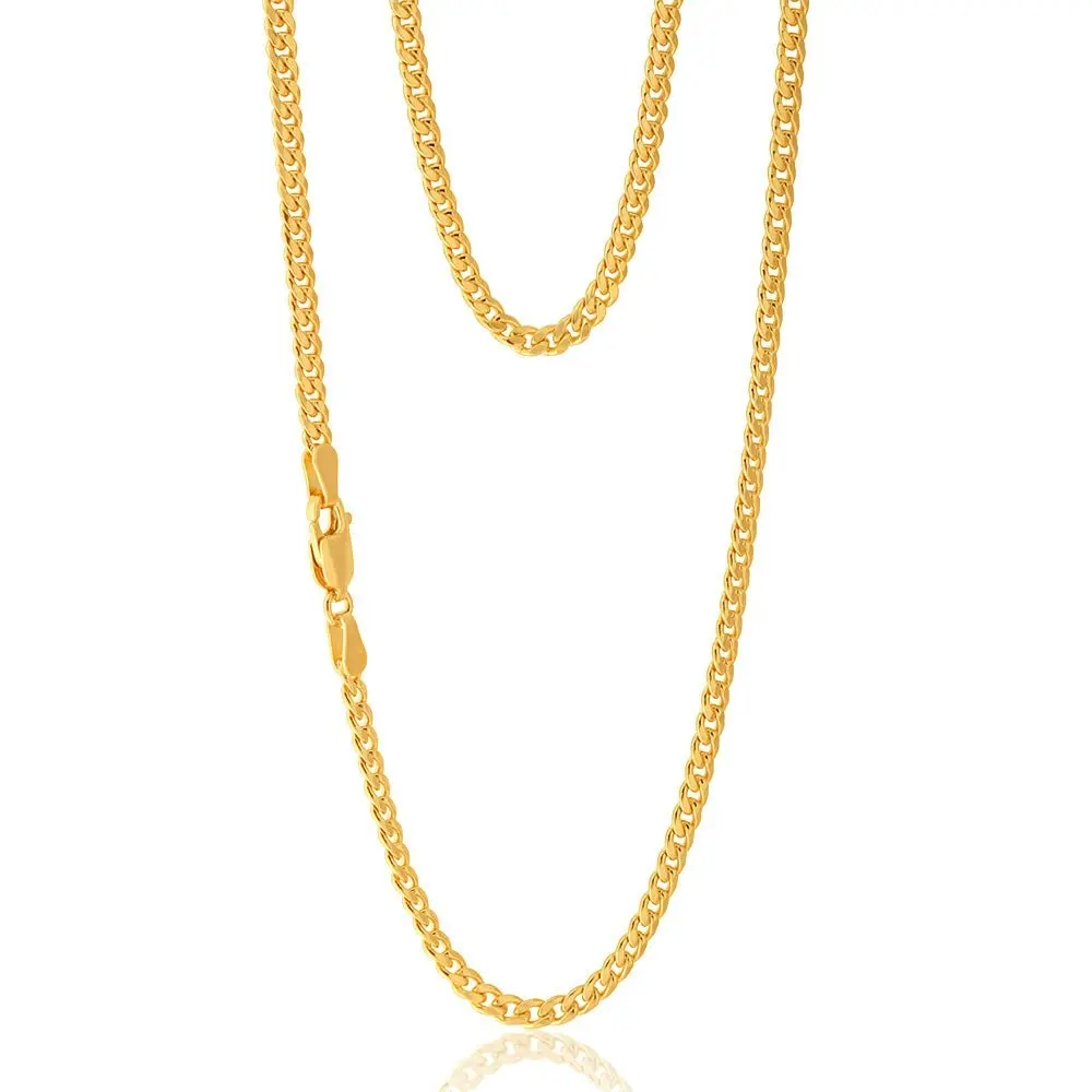 9ct Yellow Gold Silverfilled 60cm Curb Chain