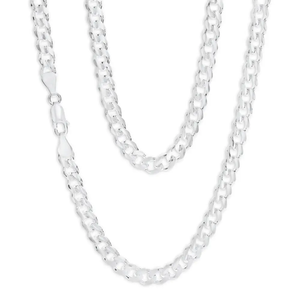 Sterling Silver Curb Dicut 170 Gauge 55cm Chain