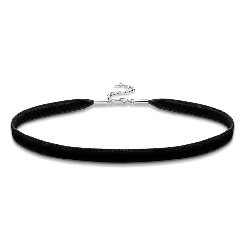 Thomas Sabo Sterling Silver Black Velvet 30-36cm Choker Chain