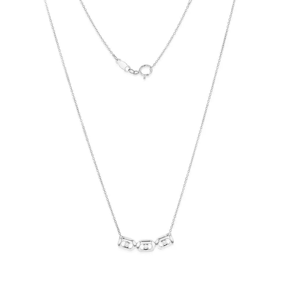 Sterling Silver Diamond Chain Length 40cm+3cm Extender