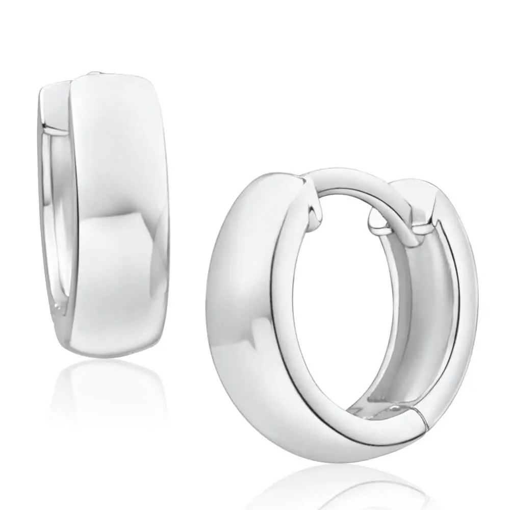 Sterling Silver Huggie Hoop Earrings