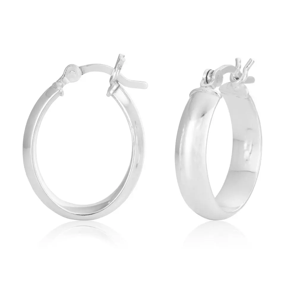 Sterling Silver 15x17mm Oval Hoops