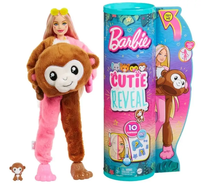 Barbie Cutie Reveal Jungle Series Monkey Doll