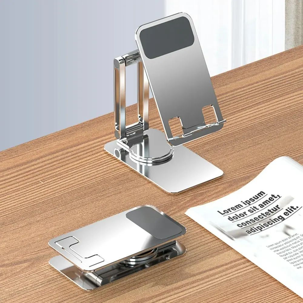 iPad Stand 360°Rotating Desktop Stand Foldable Aluminum Alloy Phone Holder