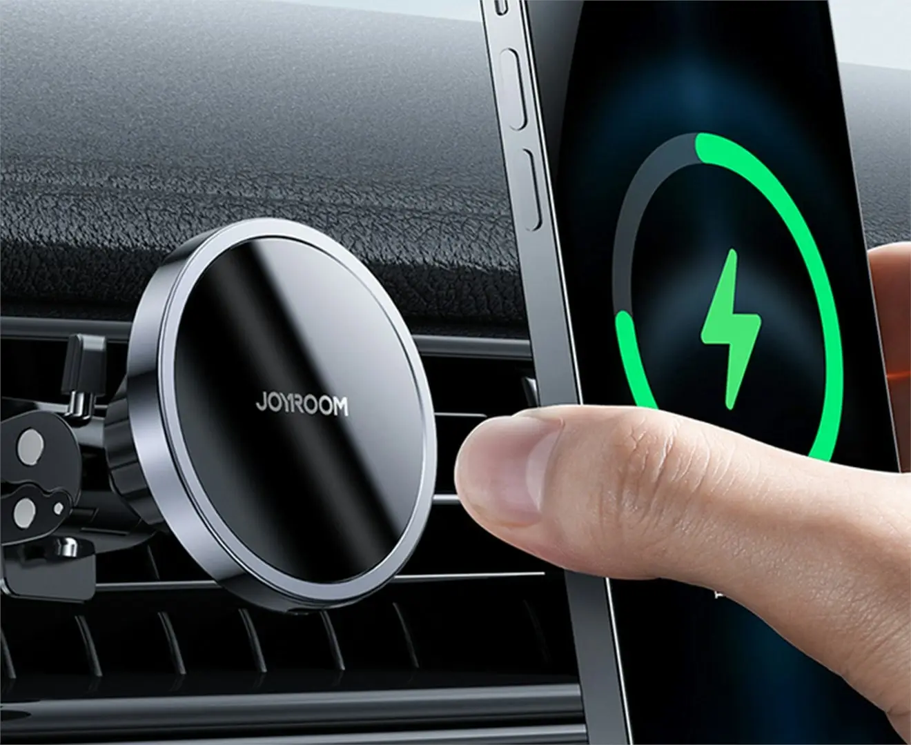 Joyroom 15W Magnetic Wireless Car Charger Phone Holder for iPhone 12