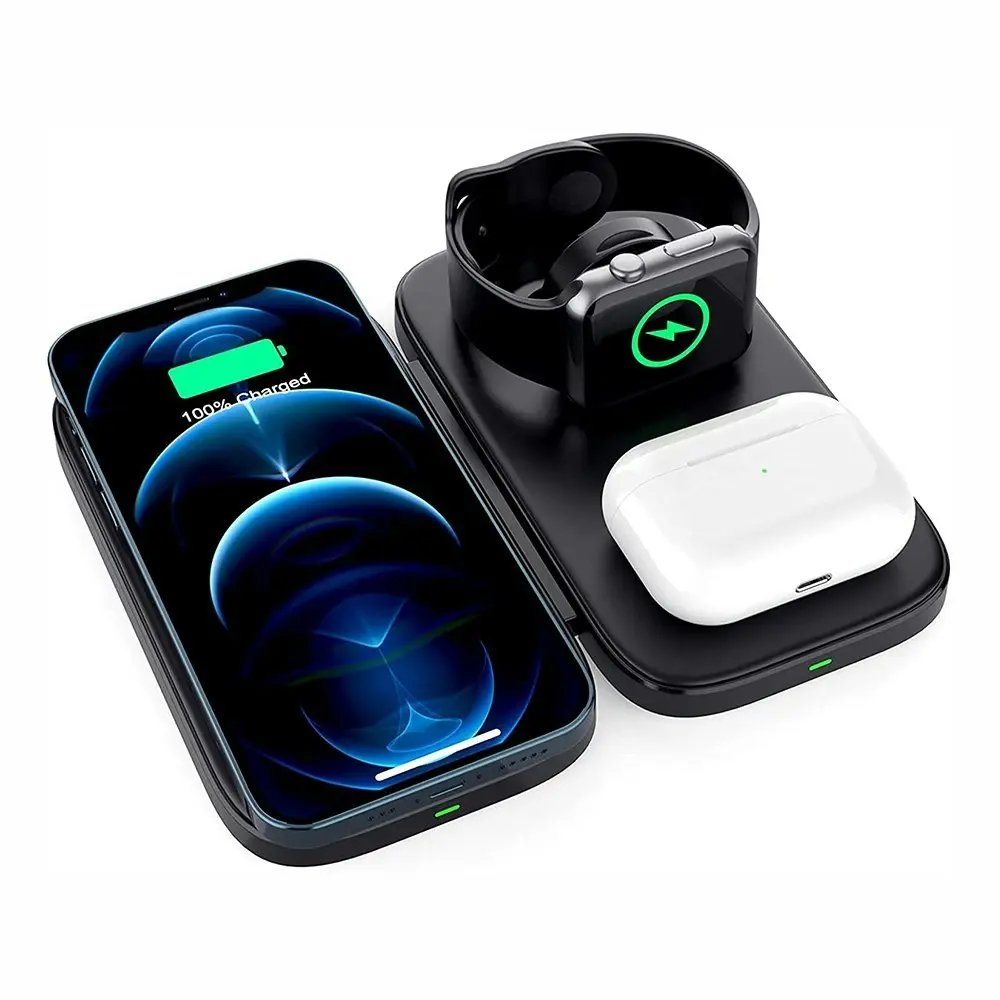 15W folding magnetic 3 in 1 wireless charger