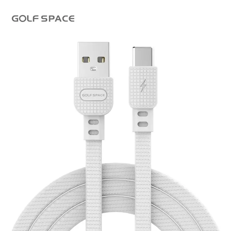 1 Meter 3A Flat Type-C Fast Charging Data Cable Golf Space SL02 White