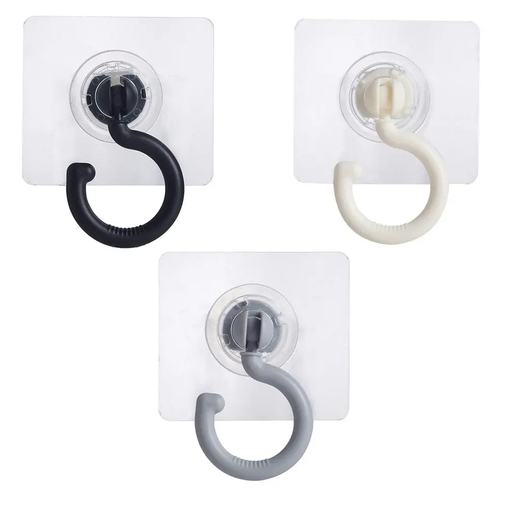 6Pcs Ceiling Rotary Hook Home Multifunction Adhesive Hook Kitchen Door Back Hook