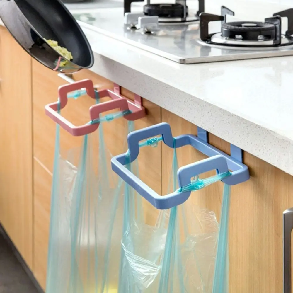 2Pcs Hanging Trash Bag Rack Rubbish Bag Storage Rack Holder Kitchen Gadgets