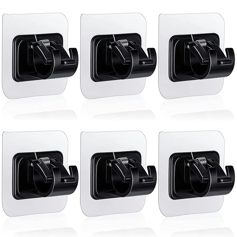 6PCS Self Adhesive Curtain Rod Holder Hooks Nail Free Curtain Rod Support